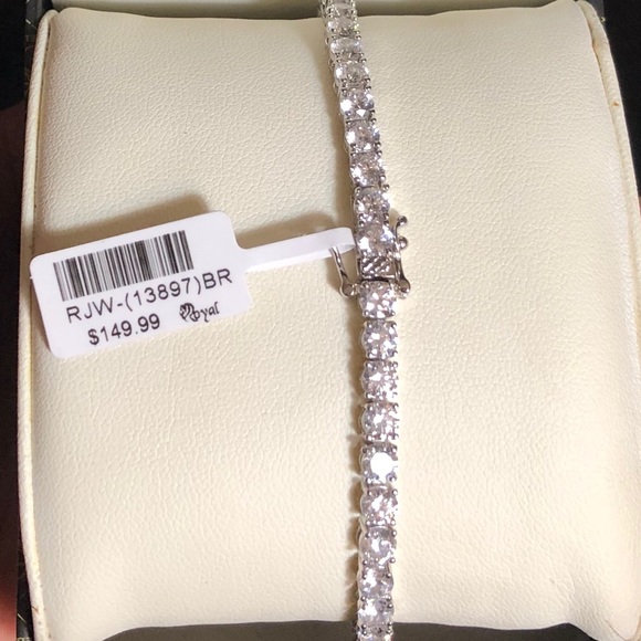 14K White Gold Finished Lab Diamond Tenis Bracelet - Picture 1 of 7